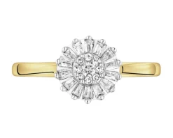 Pierścionek z żółtego złota z diamentami - 0,18 ct - próba 585