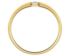 Pierścionek z żółtego złota z brylantem - 0,05 ct - próba 375
