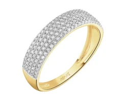 Pierścionek z żółtego złota z diamentami - 0,35 ct - próba 585