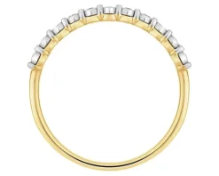 Pierścionek z żółtego złota z diamentami - 0,04 ct - próba 375