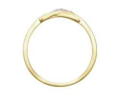 Pierścionek z żółtego złota z diamentami - nieskończoność - 0,008 ct - próba 375