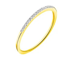 Pierścionek z żółtego złota z diamentami - 0,03 ct - próba 375