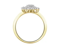 Pierścionek z żółtego złota z diamentami - 0,39 ct - próba 585