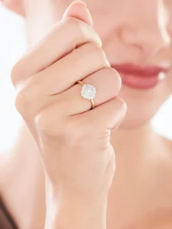 Pierścionek z żółtego złota z diamentami - 0,39 ct - próba 585