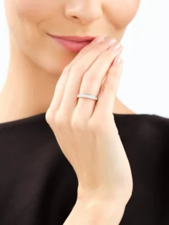 Pierścionek z żółtego złota z brylantami laboratoryjnymi - 0,50 ct - próba 585