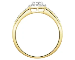 Pierścionek  z żółtego złota z diamentami - 0,15 ct - próba 585