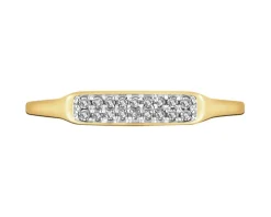 Pierścionek z żółtego złota z diamentami - 0,05 ct - próba 585