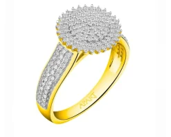 Pierścionek z żółtego złota z diamentami - 0,40 ct - próba 585