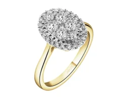 Pierścionek z żółtego złota z brylantami - 0,75 ct - próba 585