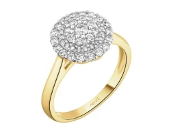 Pierścionek z żółtego złota z diamentami - 0,50 ct - próba 585