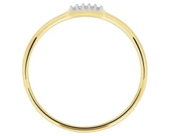 Pierścionek z żółtego złota z diamentami - 0,01 ct - próba 375