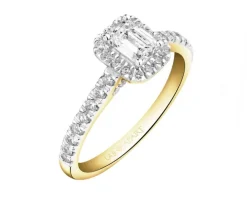 Pierścionek z żółtego złota z diamentami laboratoryjnymi - 1,00 ct - próba 750