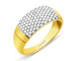 Pierścionek z żółtego złota z brylantami - 0,40 ct - próba 585