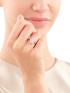 Pierścionek z żółtego złota z diamentami - 0,50 ct - próba 585