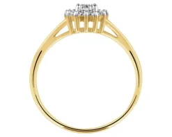 Pierścionek z żółtego złota z brylantami - 0,31 ct - próba 585