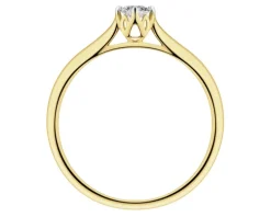 Pierścionek z żółtego złota z brylantem laboratoryjnym - 0,25 ct - próba 585