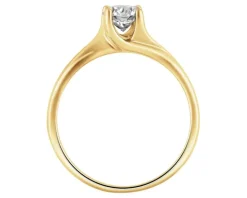 Pierścionek z żółtego złota z brylantem - SI2/H - 0,50 ct - próba 585