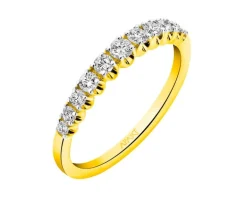 Pierścionek z żółtego złota z brylantami - 0,36 ct - próba 585