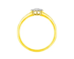 Pierścionek z żółtego złota z diamentami - 0,09 ct - próba 585