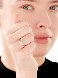 Pierścionek z żółtego złota z brylantami - 0,15 ct - próba 585