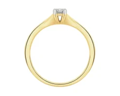 Pierścionek z żółtego złota z brylantem - 0,18 ct - próba 750