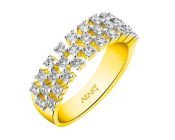 Pierścionek z żółtego złota z brylantami - 0,79 ct - próba 585