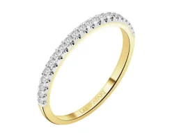 Pierścionek z żółtego złota z brylantami laboratoryjnymi - 0,20 ct - próba 585