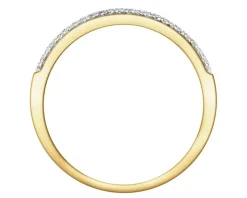 Pierścionek z żółtego złota z diamentami - 0,11 ct - próba 585