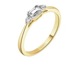 Pierścionek z żółtego złota z diamentami - 0,38 ct - próba 585