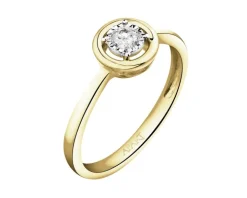 Pierścionek z żółtego złota z brylantem - 0,10 ct - próba 585