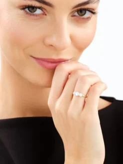 Pierścionek z żółtego złota z brylantami laboratoryjnymi - 1,07 ct - próba 585