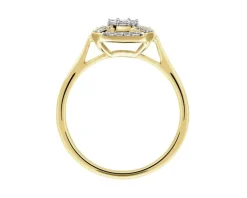 Pierścionek z żółtego złota z diamentami - 0,24 ct - próba 585