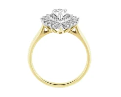 Pierścionek z żółtego złota z diamentami - SI1/G - 0,85 ct - próba 585