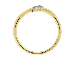 Pierścionek z żółtego złota z diamentami - 0,04 ct - próba 375