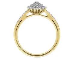 Pierścionek z żółtego złota z diamentami - 0,15 ct - próba 585