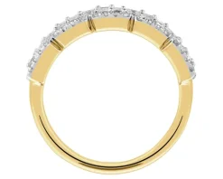 Pierścionek z żółtego złota z diamentami - 0,50 ct - próba 585