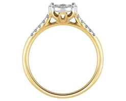 Pierścionek z żółtego złota z brylantami - 0,21 ct - próba 585