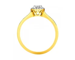 Pierścionek z żółtego złota z brylantami - 0,35 ct - próba 750