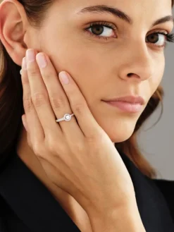 Pierścionek z żółtego złota z brylantami - 0,35 ct - próba 750