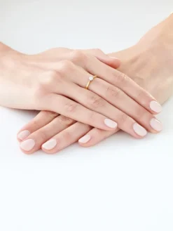 Pierścionek z żółtego złota z brylantem - 0,16 ct - próba 585