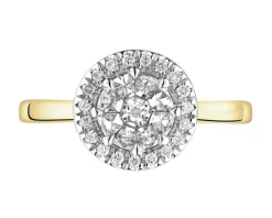 Pierścionek z żółtego złota z diamentami - 0,40 ct - próba 585