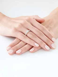 Pierścionek z żółtego złota z diamentami - 0,15 ct - próba 585