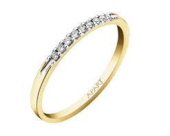 Pierścionek z żółtego złota z brylantami - 0,09 ct - próba 585