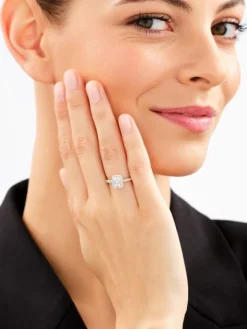 Pierścionek z żółtego złota z diamentami - 0,50 ct - próba 585