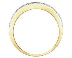 Pierścionek z żółtego złota z brylantami - 0,34 ct - próba 585