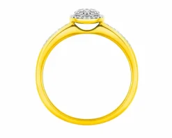Pierścionek z żółtego złota z diamentami - 0,16 ct - próba 585