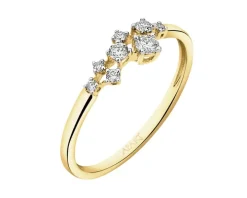 Pierścionek z żółtego złota z brylantami - 0,17 ct - próba 585
