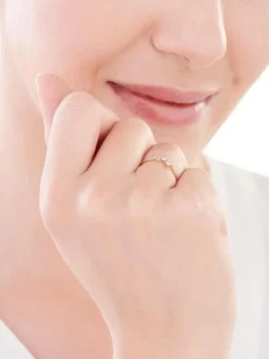 Pierścionek z żółtego złota z brylantami - 0,17 ct - próba 585