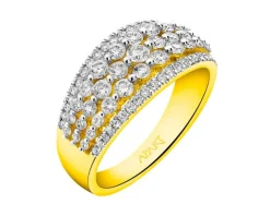 Pierścionek z żółtego złota z diamentami - 1,00 ct - próba 585