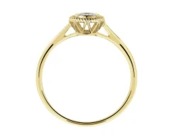 Pierścionek z żółtego złota z diamentami - 0,02 ct - próba 585